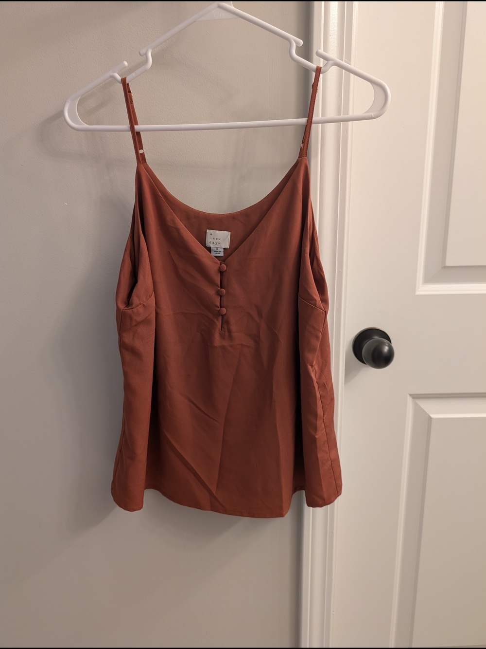 A New Day Rust Button-Front Spaghetti Strap Cami (small)